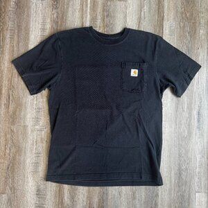Carhartt Black Pocket T-Shirt Vintage Style Faded